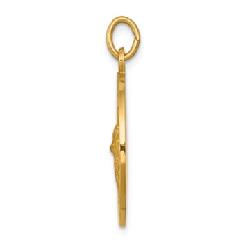 14k Yellow Gold Satin Saint Gerard Medal Pendant