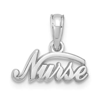 Rhodium Over 14k White Gold Nurse Pendant