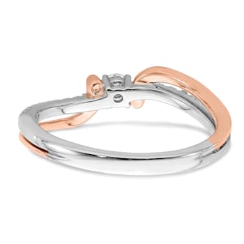 14K Two-tone White and Rose Gold First Promise Diamond Promise Ring 0.20ctw