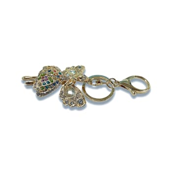 Gold Tone Fairy Princess Multi Crystal Key Chain