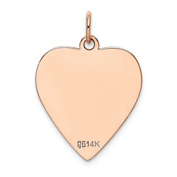 14k Rose Gold Polished Heart Shaped Disc Pendant