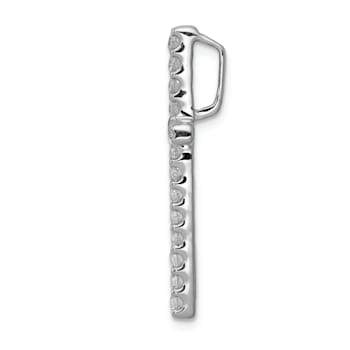 Rhodium Over 14k White Gold Diamond Cross Chain Slide Pendant