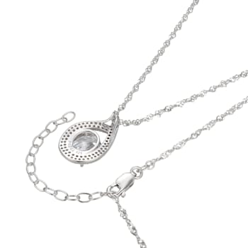 White Cubic Zirconia Rhodium Over Sterling Silver Pendant With Chain 4.38ctw