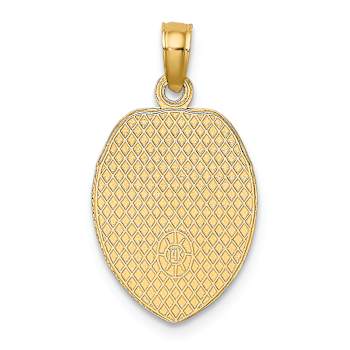 14k Yellow Gold Textured Police Officer Badge Pendant