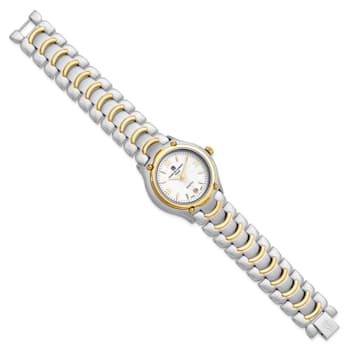 Mens Charles Hubert Two-tone Brass White Dial Watch