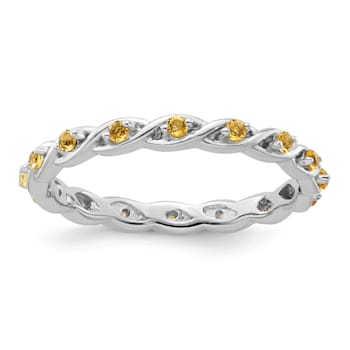Sterling Silver Stackable Expressions Citrine Ring 0.24ctw