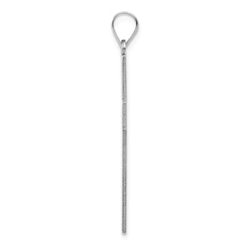 Rhodium Over 14k White Gold Solid Laser Etched Cross Pendant