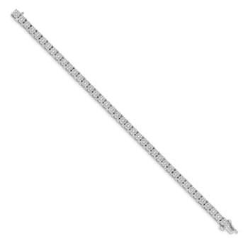 Rhodium Over 14k White Gold Cluster Setting Diamond Bracelet