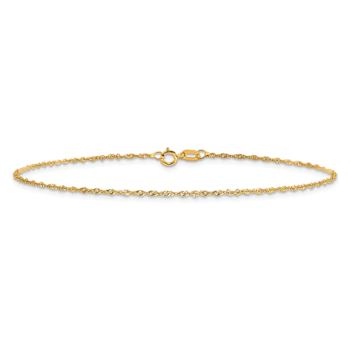 10k Yellow Gold 1.1mm Singapore Link Bracelet