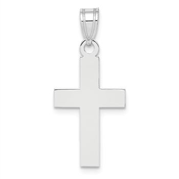 Rhodium Over 14k White Gold Polished Cross Charm