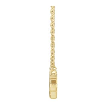 14K Yellow Gold Lowercase Script gigi Necklace, 18 Inches.