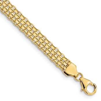 14k Yellow Gold Polished 6.2mm Fancy Link Bracelet