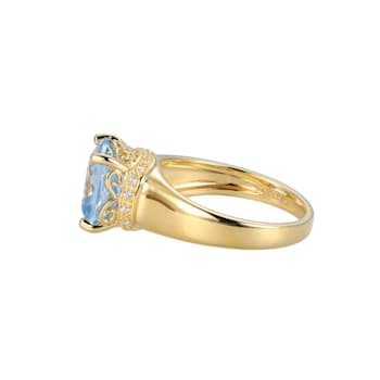 Lab Blue Spinel And White Cubic Zirconia 18k Yellow Gold Over Silver
March Birthstone Ring 3.79ctw