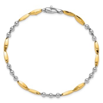 14K Two-tone Polished 7.75-inch Bracelet
