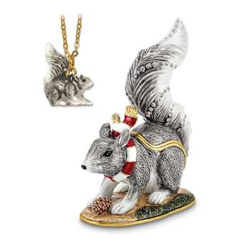 MAVERICK Winter Grey Squirrel Trinket Box