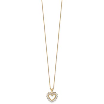 10K Yellow Gold Lab Grown Diamond VS/SI GH, Heart Pendant Necklace