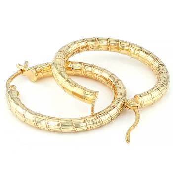 Everyday Diamond-Cut Hoop Earrings In 18K Gold Over Sterling Silver