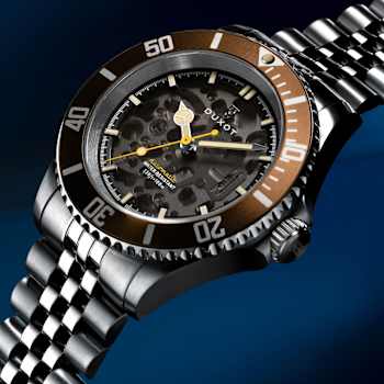 Duxot Atlantica Skeleton Diver Brown Dial White Bezel White Stainless
Steel Band Automatic Watch