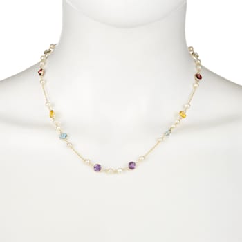 Multi-Gem 14k Yellow Gold 18" Necklace 9.19ctw