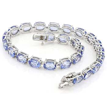 Blue Topaz Tennis Bracelet In Sterling Silver 20.25ctw
