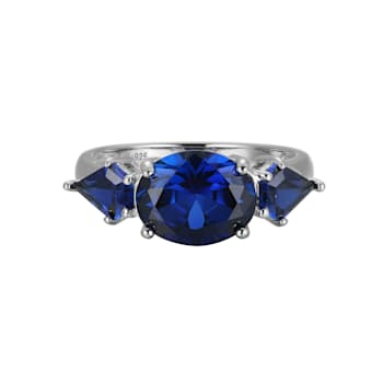 Lab Created Blue Sapphire Platinum Over Sterling Silver September
Birthstone Ring 3.11ctw