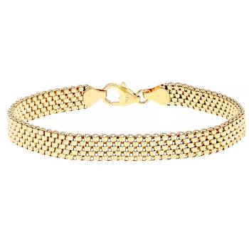 Woven Bead Necklace And Bracelet Set In 18K Gold Over Bronze