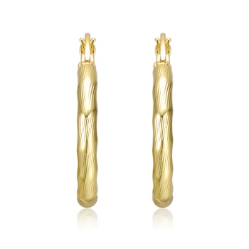 Twisted Hoop Earrings In 14K Gold Over Brass