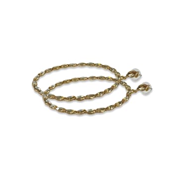Off Park® Collection, Gold Tone Champagne Crystal Oval Earring.