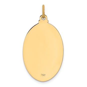 14k Yellow Gold Solid Polished and Satin Oval St. Joseph Medal Pendant