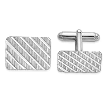 Sterling Silver Rhodium-plated Cuff Links