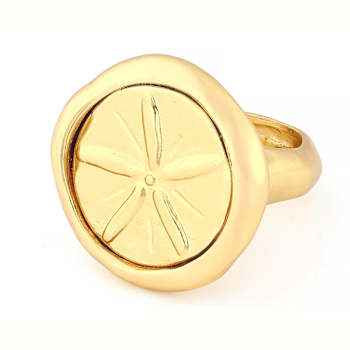 Sand Dollar Ring In Gold-Tone