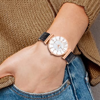 Ladies Charles Hubert  Rose IP-Plated Stainless Steel White Dial Watch
