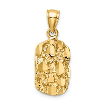 14k Yellow Gold Textured Nugget Pendant