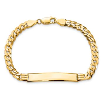 14k Yellow Gold Curb Link ID Bracelet