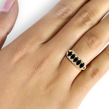 Black Sapphire 14K Gold Over Sterling Silver Ring 1.63ctw