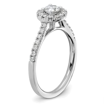 Rhodium Over 14K White Gold Eternal Promise Lab Grown Diamond Halo
Complete Ring 0.748ctw
