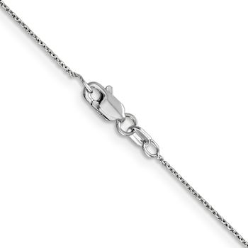 Rhodium Over 14k White Gold 0.8mm Solid Diamond-Cut Round Open Link
Cable 14 Inch Chain