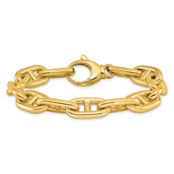 14K Yellow Gold 10mm Anchor Link 8 inch Bracelet
