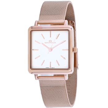 Oceanaut Women's Traditional White Dial, Rose Stainless Steel Watch