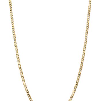 14k Yellow Gold 3.8mm Solid Open Concave Curb 22 Inch Chain