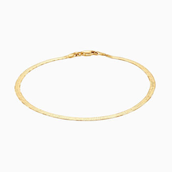 Herringbone Chain Bracelet In 18K Gold Over Sterling Silver 8"