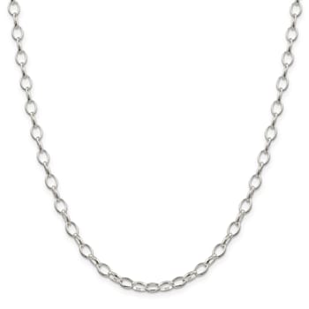 Sterling Silver 5mm Fancy Rolo Chain Necklace