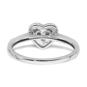 Rhodium Over 10K White Gold Lab Grown Diamond Cluster Heart Engagement
Ring 0.266ctw