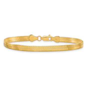 10k Yellow Gold 4mm Silky Herringbone Link Bracelet
