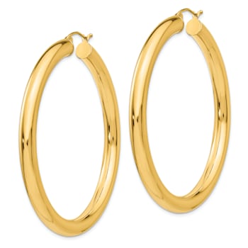 14k Yellow Gold Polished 2 3/16" Hoop Earrings