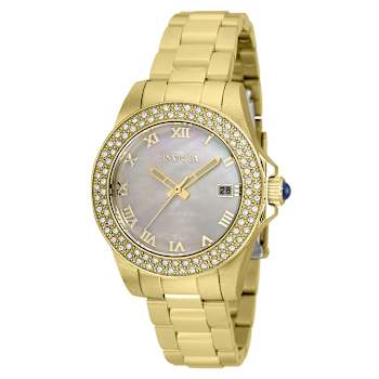 Invicta Angel 34mm White Dial Yellow Stainless Steel Quartz Watch