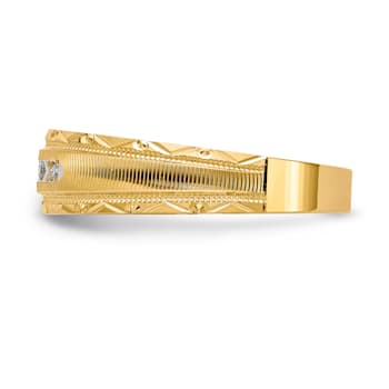 14K Yellow Gold AA Quality Mens Wedding Band
