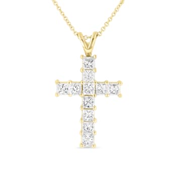 1.50ctw Diamond Cross Pendant in 14k Yellow Gold