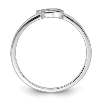 Rhodium Over Sterling Silver Multi-color Enameled Dog Children's Ring