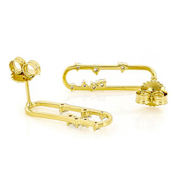 Graceful Lab-Grown Diamond Drop Earrings In 18K Gold Over Sterling Silver